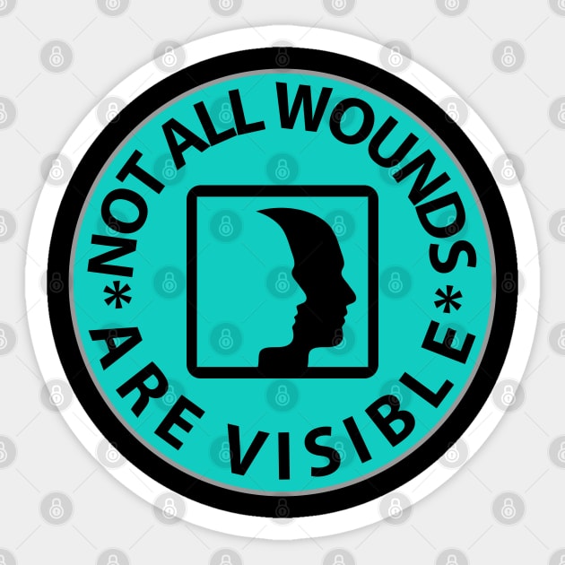 Not All Wounds Are Visible, Mental Health Sticker by docferds